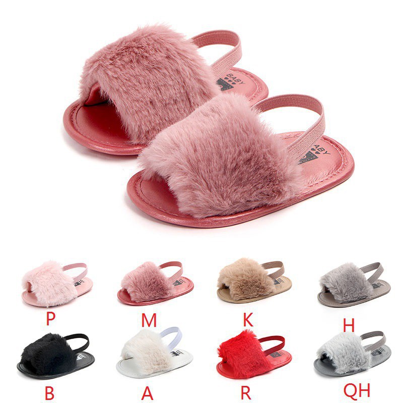 Giày sandal nhung mềm mại chống trượt cho bé