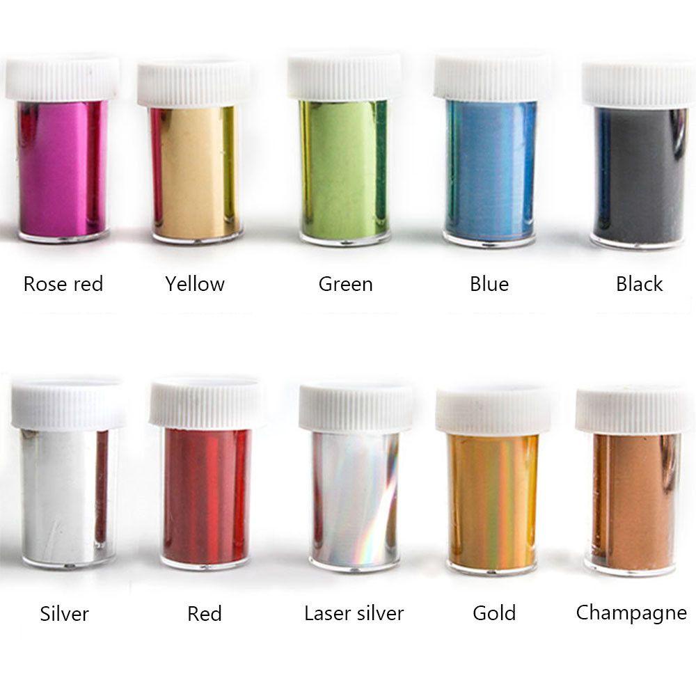 1 Cuộn Giấy Foil Màu Sắc Trơn Lấp Lánh Dán Móng Nghệ Thuật DIY