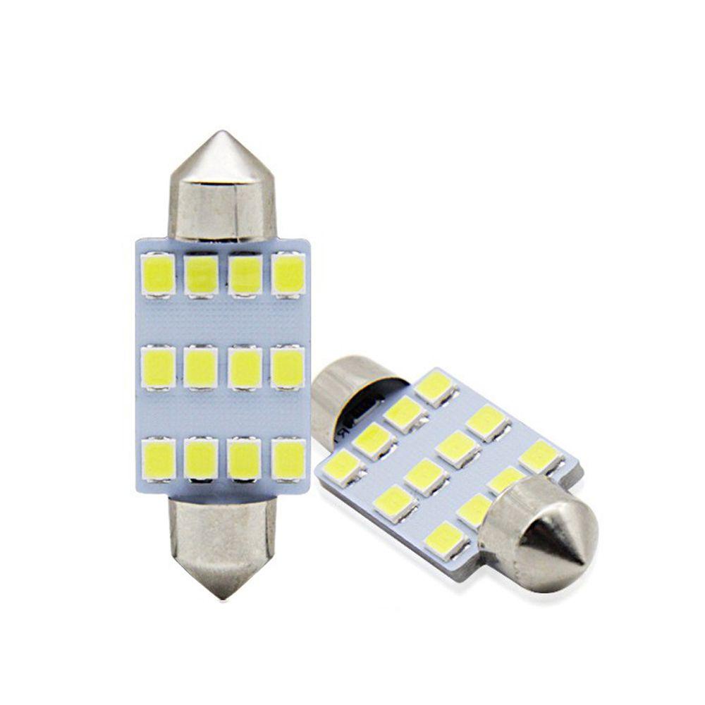 Set 10 Đèn LED COB 2835 12SMD 39MM Ánh Sáng Trắng Dành Cho Ô Tô