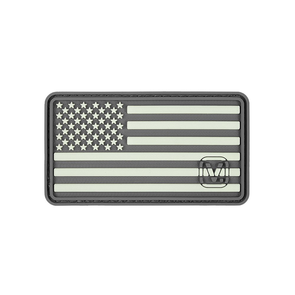 Phù hiệu Vanquest - US Flag (Left Star) - "Super-Lumen" Glow-In-The-Dark Patch (Màu Wolf Gray - cao su PVC 3"x1.7") -