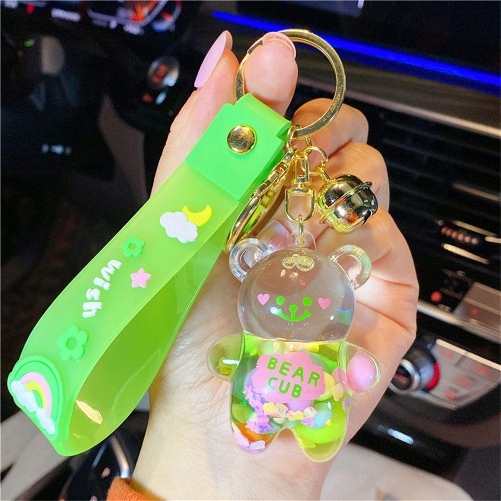 Móc Khóa Hình Gấu Chubby Có Cát Chảy Dễ Thương