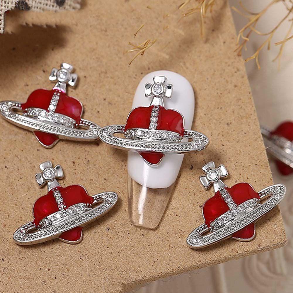 Phụ Kiện Trang Trí Móng Tay Hình Hành Tinh Độc Đáo|Phụ Kiện Trang Trí Móng Tay 3D Hình Trái Tim Thời Trang Charms