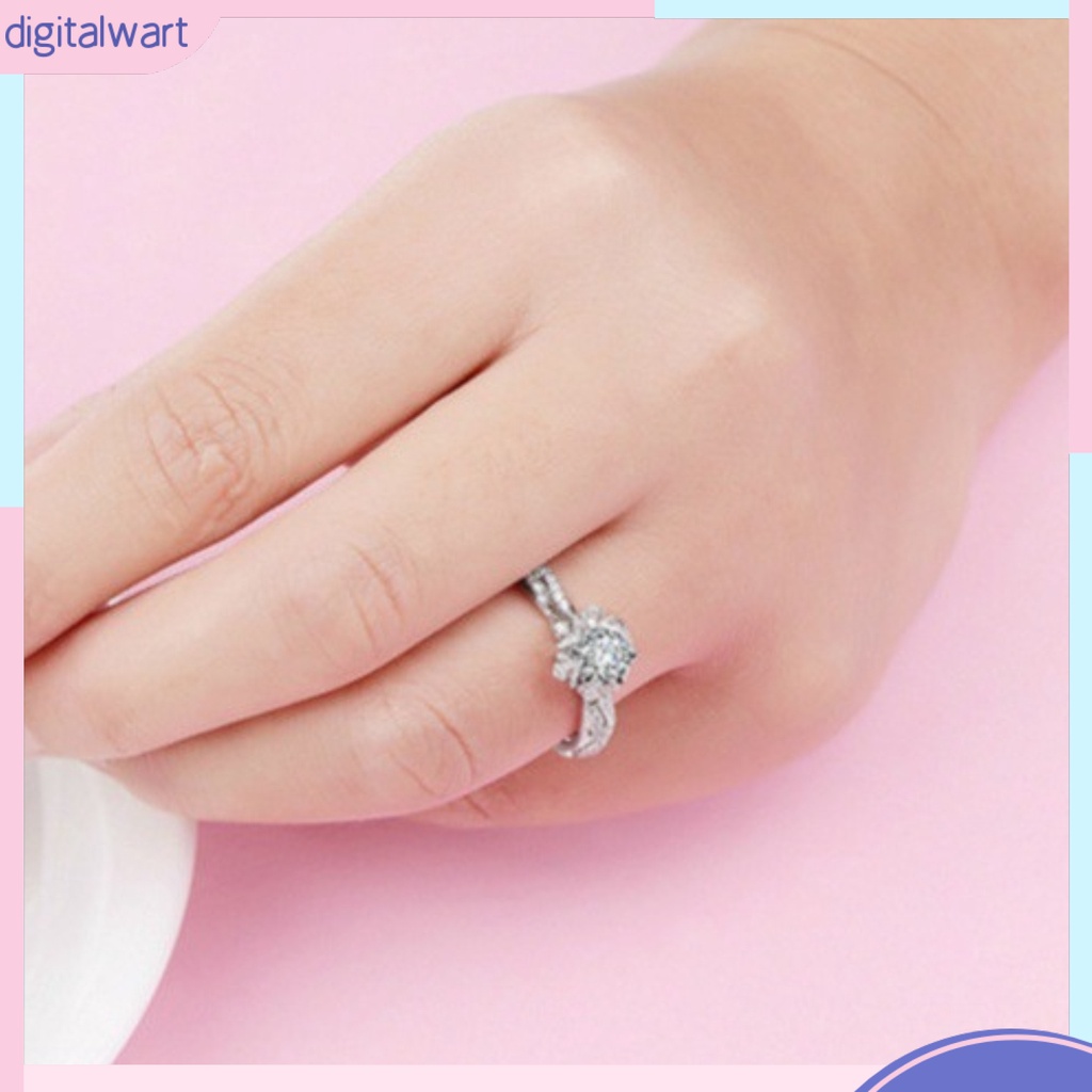 Nhẫn Hợp Kim Hình Hoa Đính Đá Xinh Xắn Cho Nữ