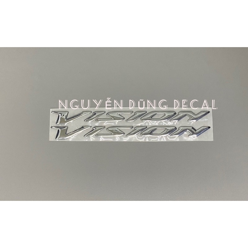 Cặp chữ Vision 2016-17 mạ crom màu bạc_ Nguyễn Dũng Decal
