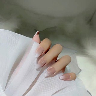 Bộ 24 Móng Tay Giả Màu Cà Phê Nhạt Thời Trang (S130)