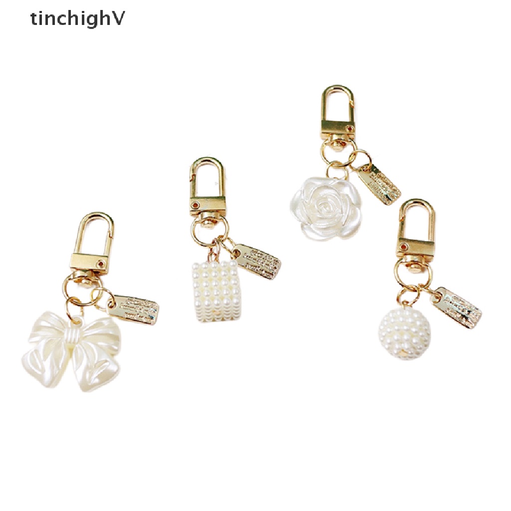 [TinchighV] Móc Khóa Ba Lô / Móc Khóa Hình Vuông Đính Ngọc Trai / Hoa Hình Học [Mới]