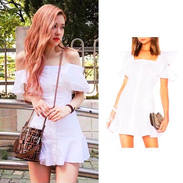 Váy trễ vai Rosé Blackpink size L có sẵn