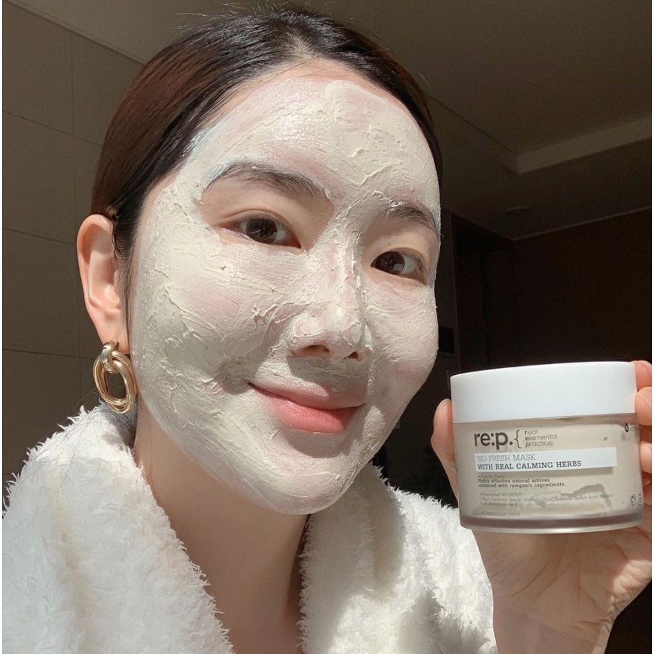 Mặt Nạ Đất Sét Giảm Mụn Và Se Khít Lỗ Chân Lông RE:P Bio Fresh Mask With Real Herbs 130g