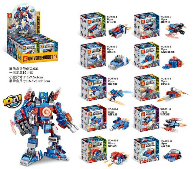 Bộ lắp ráp universerobot 10in1 . 190 chi tiết