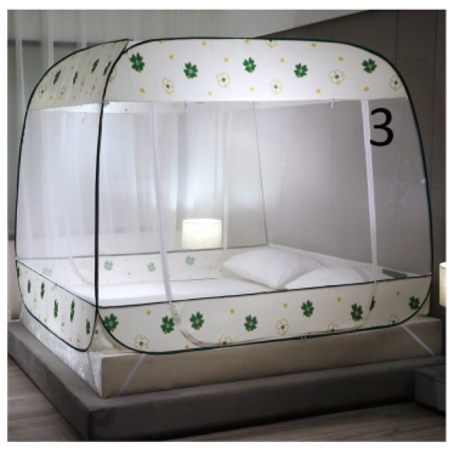 MAN006- Màn chụp chống muỗi tự bung 3 cửa đỉnh vuông cao cấp hàng nhập