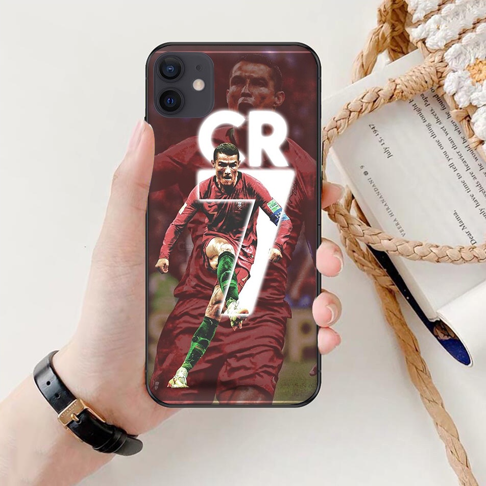 Ốp Điện Thoại Mềm Viền Đen Hình Cristiano Ronaldo Cho iPhone X XS XR XS Max 13 13 Pro 13 Mini 13 Pro Max T5