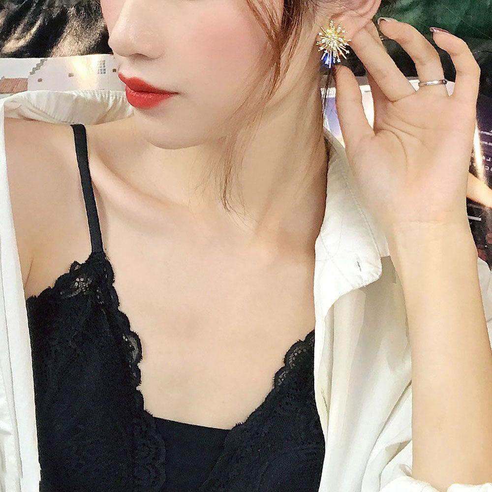 Khuyên Tai Dáng Dài Đính Đá Lấp Lánh Sang Trọng|Hoa Tai Dáng Dài Hình Pháo Hoa Nhiều Màu Sắc Thời Trang Cho Nữ