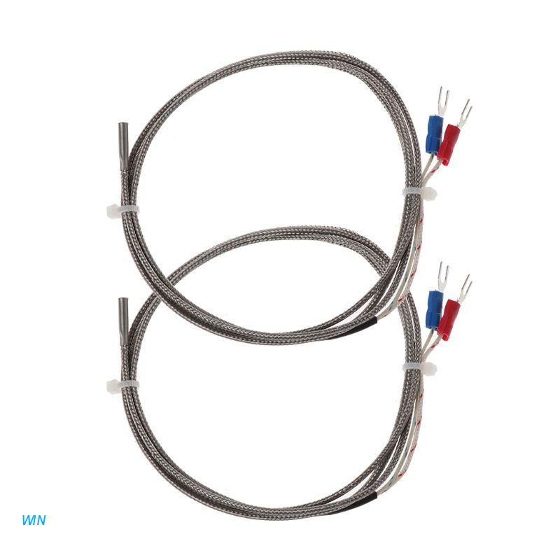 Bộ 2 Dây Đầu Dò Cảm Biến Nhiệt Độ 1m Loại K-Type 0 Sang 600 Độ 3x15x1000