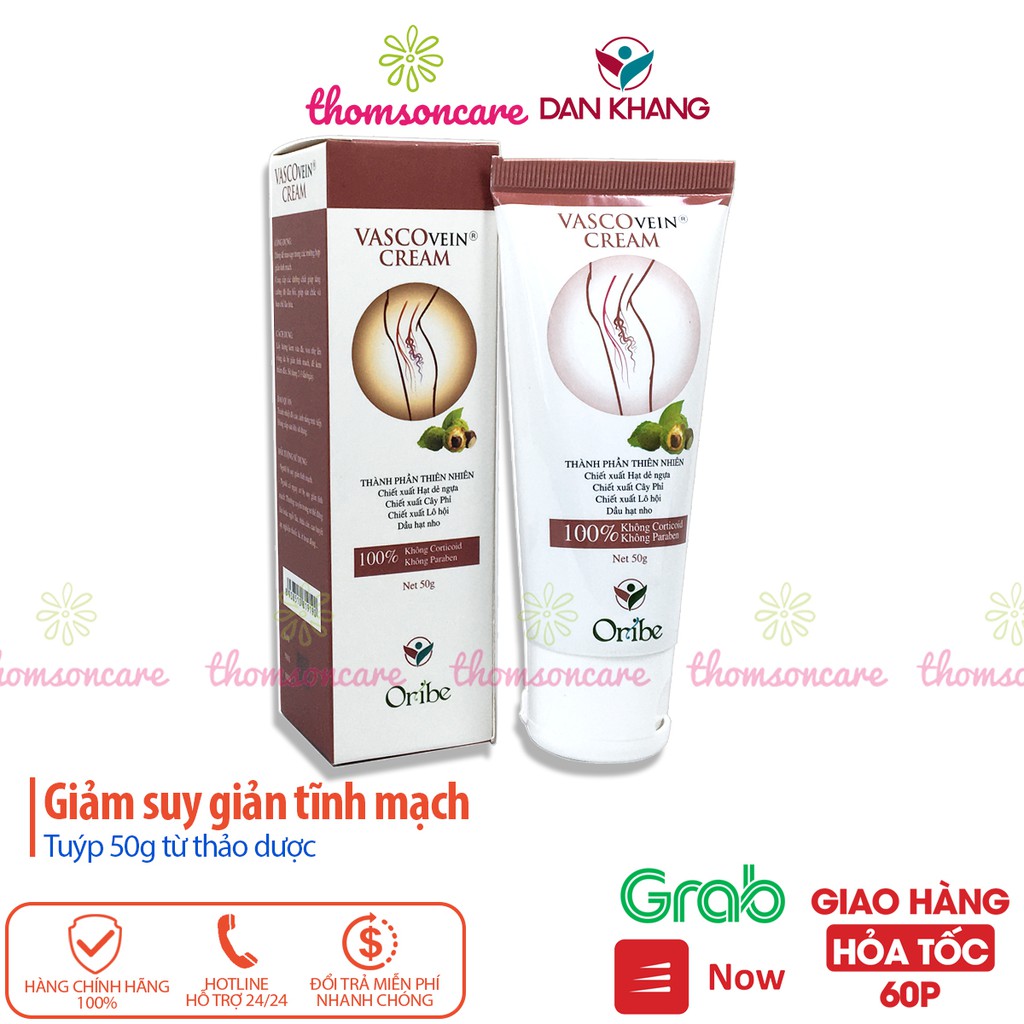 Kem Vascovein - bôi suy giãn tĩnh mạch chân, hỗ trợ giảm sưng đau phù chân - Tuýp 50g từ thảo dược