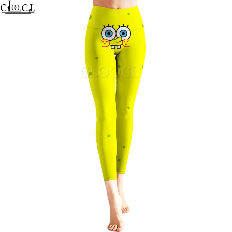 Quần Tất In Hoạt Hình Snoopy SpongeBob SquarePants 3D Co Giãn Dành Cho Nữ