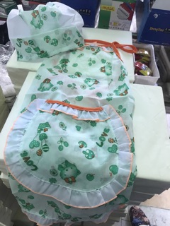 Tạp dề nấu ăn cho bé- kèm nón