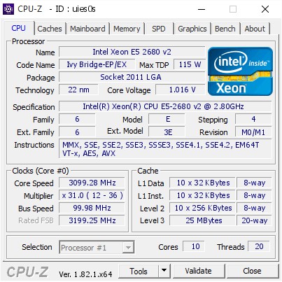 Bộ vi xử lý Intel Xeon E5 2680 v2 | BigBuy360 - bigbuy360.vn