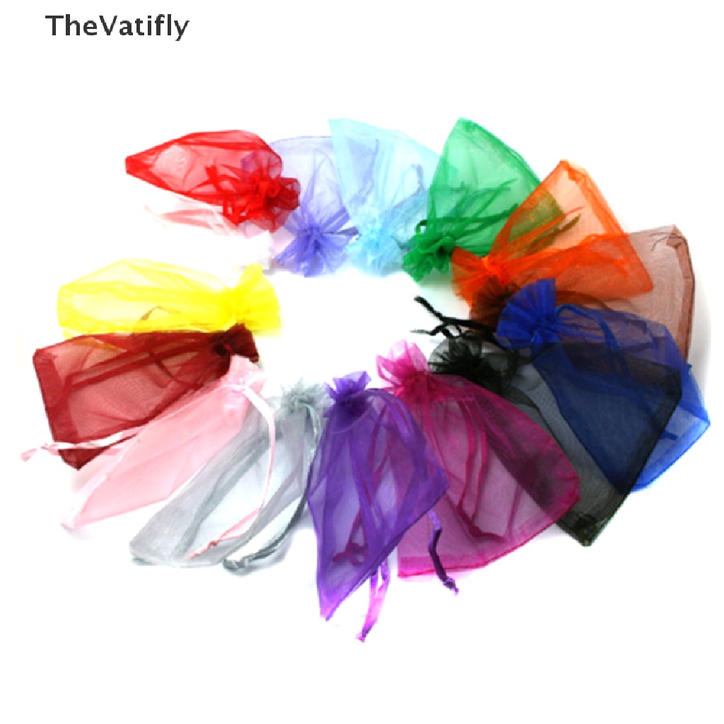Túi Dây Rút 13 * 18cm Đựng Bánh Kẹo Cưới Bằng Vải organza Nhiều Màu
