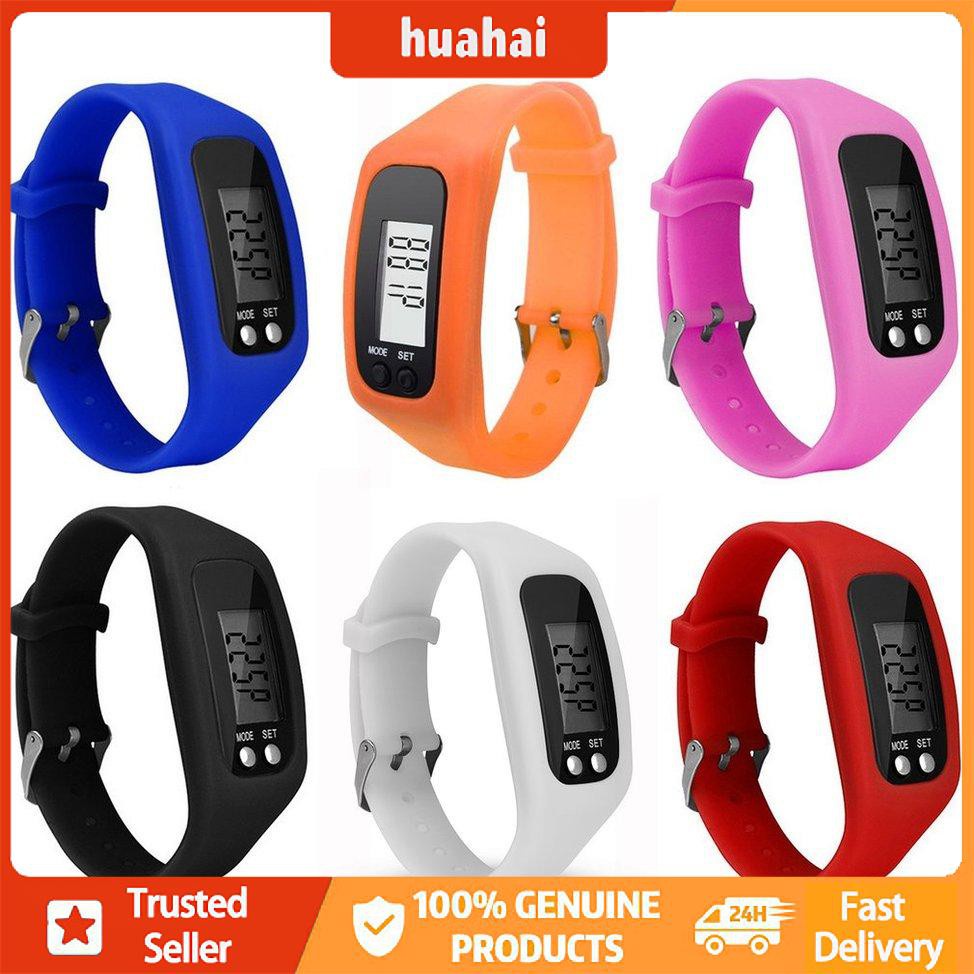 Vòng đeo tay thể thao Đồng hồ đeo tay màn hình LCD kỹ thuật số Bước chạy Bộ đếm calorie Vòng đeo tay