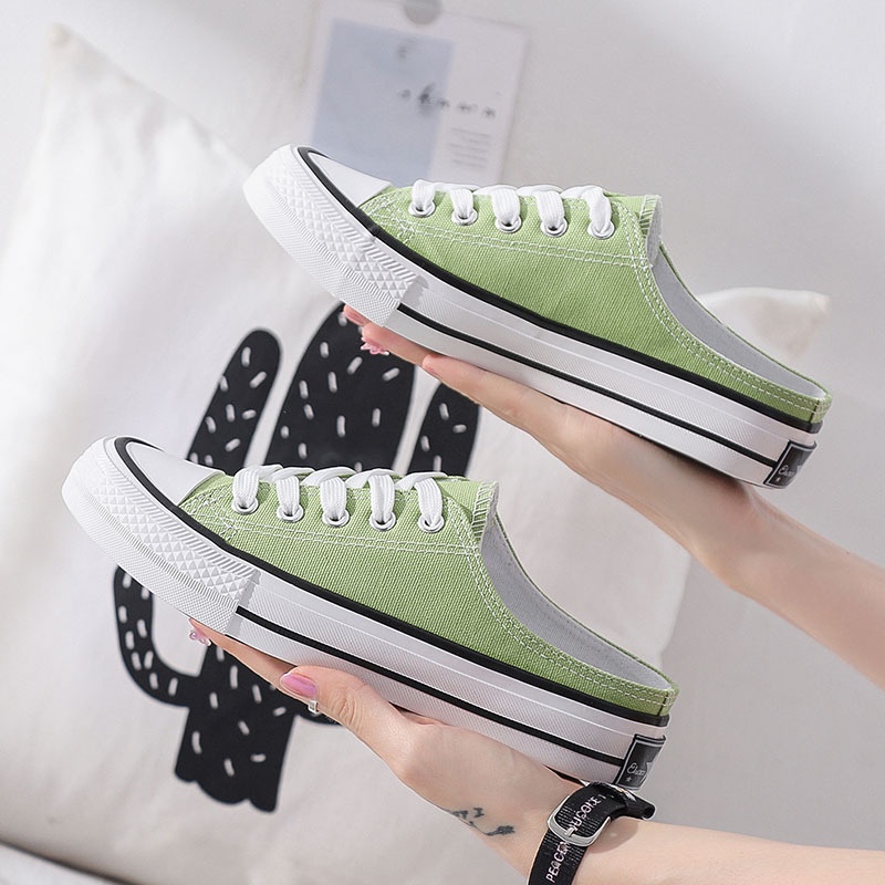 Giày Lười Vải Canvas Thời Trang Mùa Hè Năm 2021 Phong Cách Hàn Quốc Cho Nữ