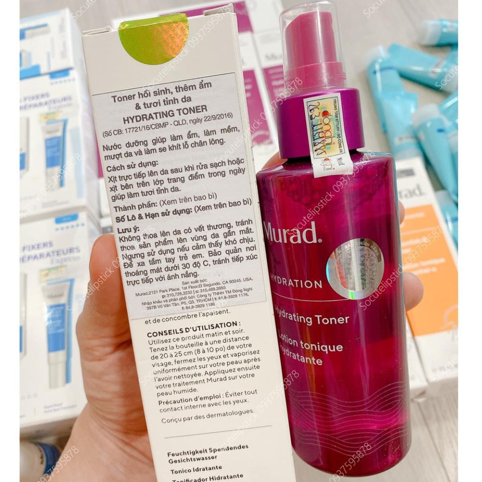 Toner cấp ẩm và phục hồi sinh khí cho da Murad Hydrating Toner 180ml