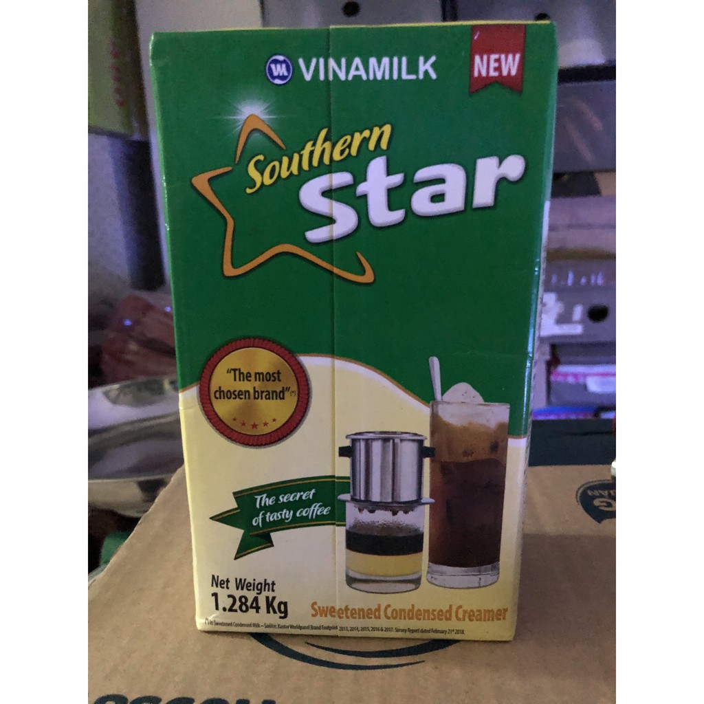 Sữa Kem đặc có đường Ngôi sao Phương Nam xanh lá hộp giấy