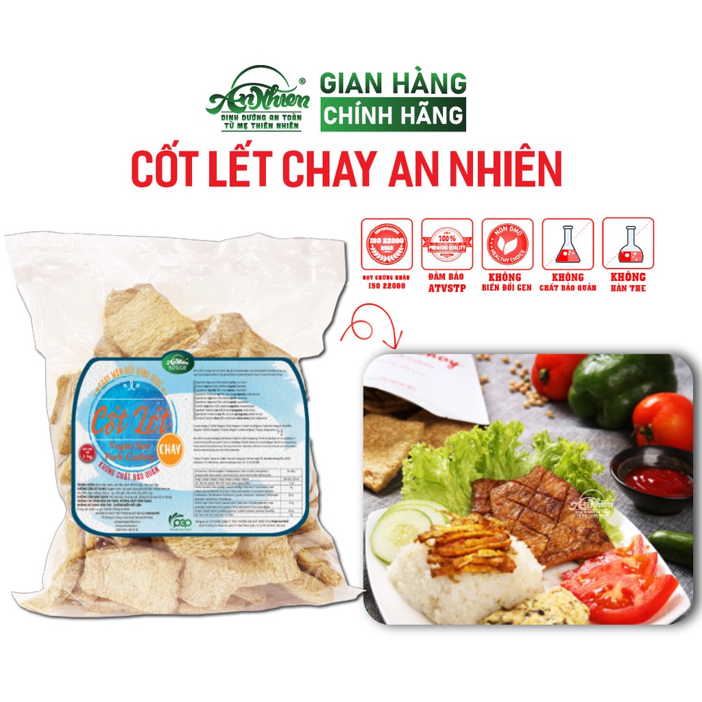 SIÊU DINH DƯỠNG 1KG Cốt Lết Chay An Nhiên, Thịt Chay, Thực Phẩm Chay Dinh Dưỡng, Thuần Chay Healthy, Đồ Ăn Chay