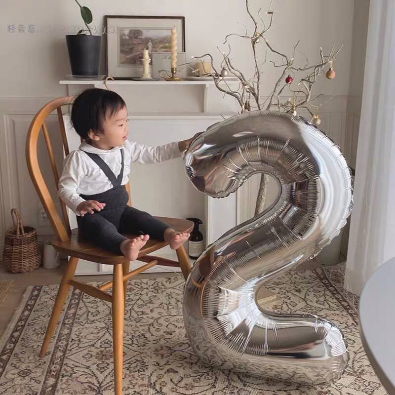 Bóng Số Trang Trí Sinh Nhật Size 80cm - Bóng Số Tuổi Size Đại - Bóng Mạ Chrome- BalloonA