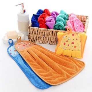 (𝗚𝗶𝗮́ 𝗦𝗶̉) Khăn Lau Tay Nhà Bếp siêu thấm hút - KHĂN LAU TAY COTTON có móc treo