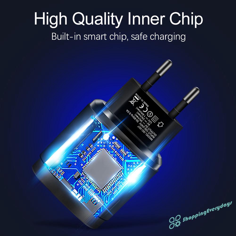 Cốc Sạc Nhanh 3 Cổng Usb Qc3.0 Gắn Tường Tiện Lợi