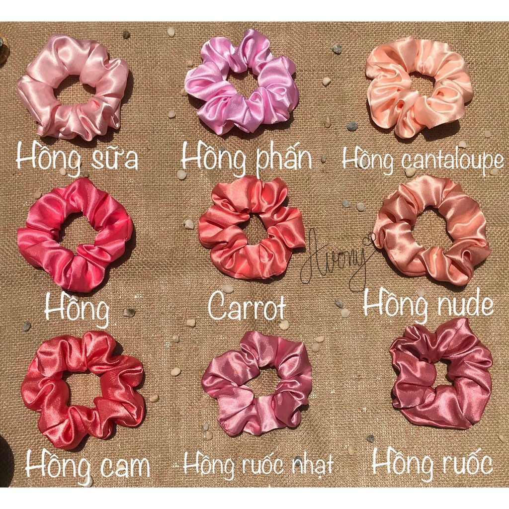Cột tóc vải scrunchie gam màu nóng