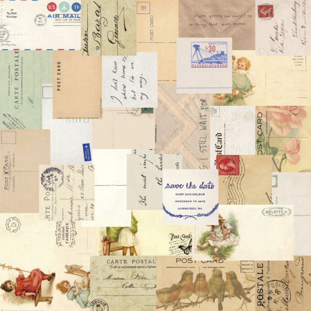 Set 60 / 360 Tờ Giấy Dán Trang Trí Sổ Tay / Đồ Thủ Công Phong Cách Vintage Thanh Lịch