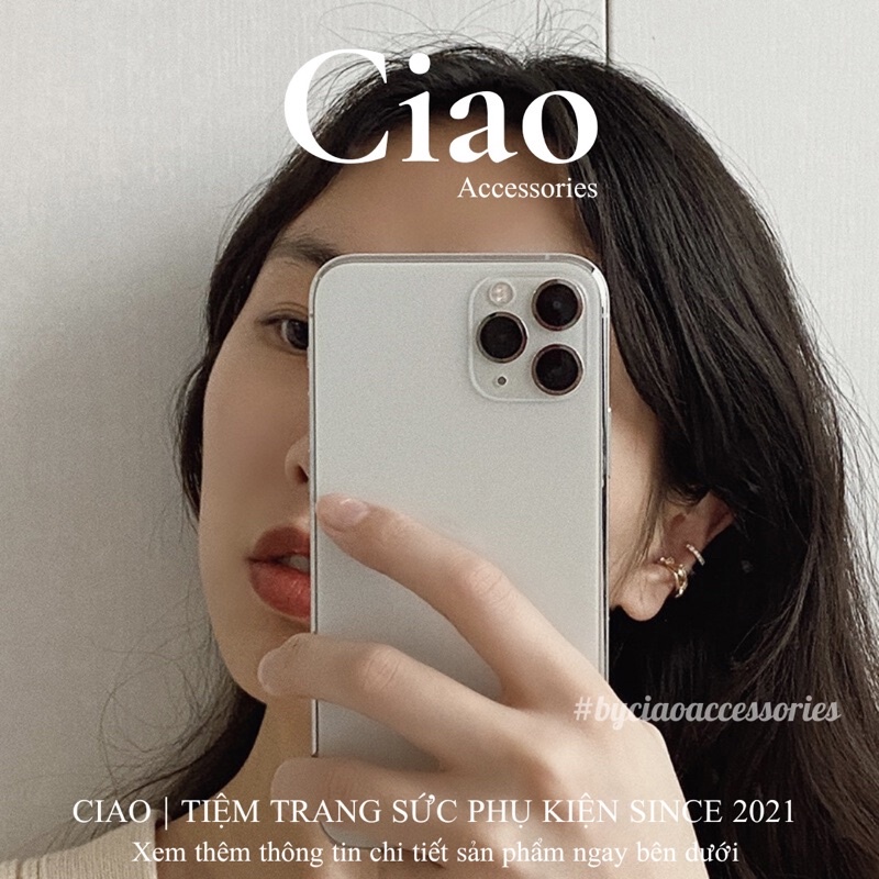 [BEST SELLER] Khuyên vành tai/ Kẹp vành tai mạ bạc thiết kế lấp lánh mới lạ trendy Ciao accessories
