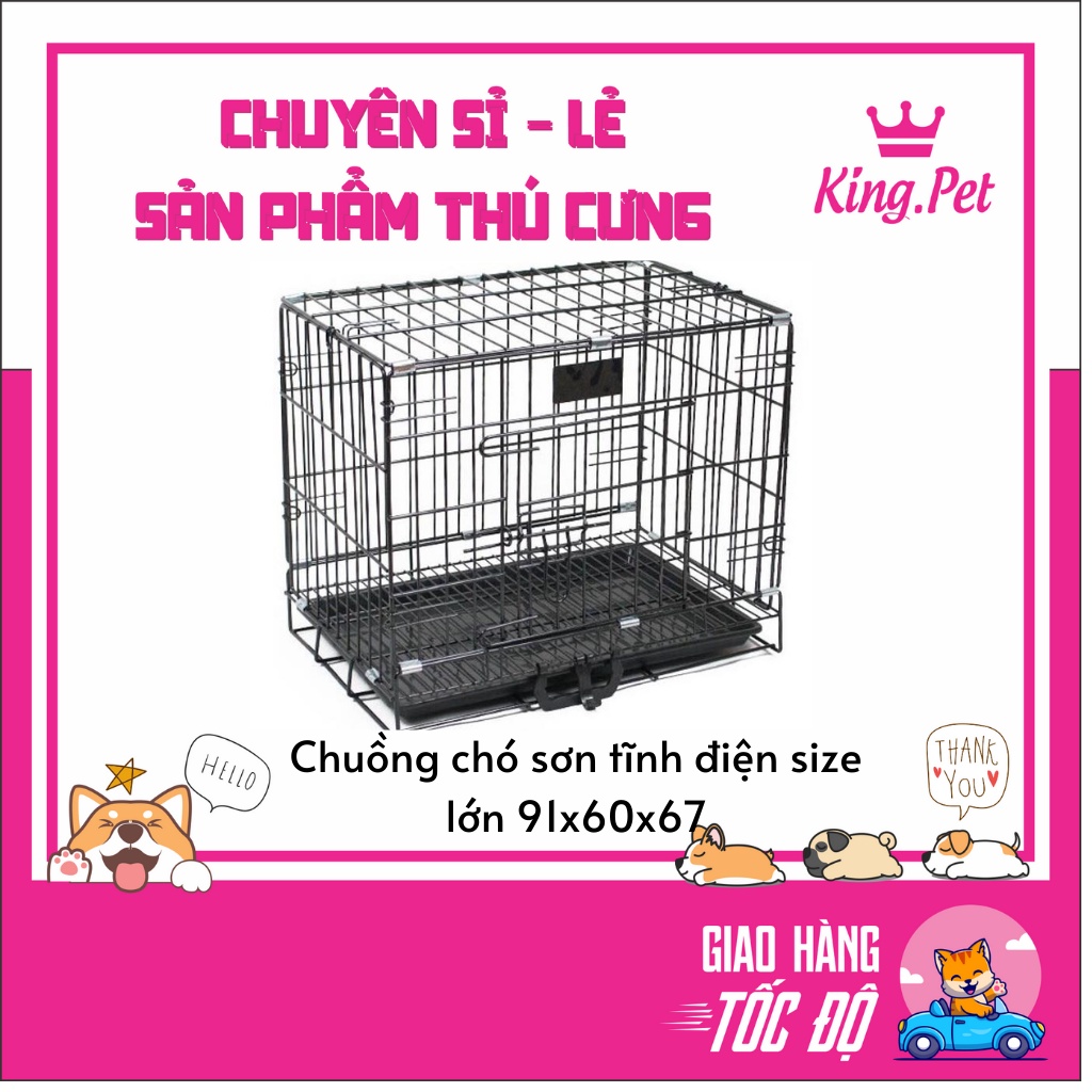 CHUỒNG, LỒNG SƠN TĨNH ĐIỆN CHO CHÓ MÈO SIZE ĐẠI