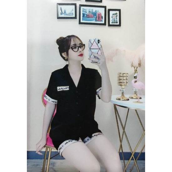 Bộ pijama đùi vải satin(có bigsize)