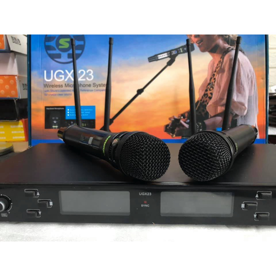 Micro karaoke không dây SHURE UGX 23 với chế độ tự ngắt(MỚI 2021) Micro SHURE UGX 23 - Loại 1 Hát nhẹ hút mic - 4 anten 