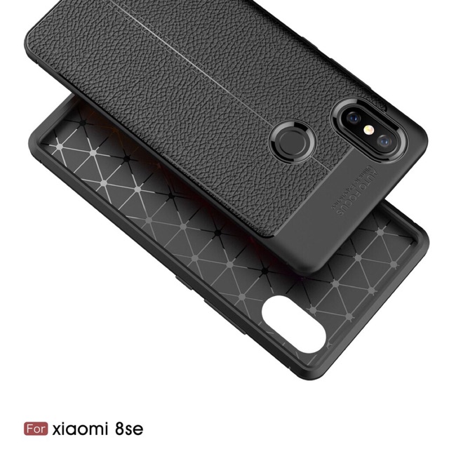 Xiaomi Mi 8SE ốp dẻo vân da chống sốc Autofocus