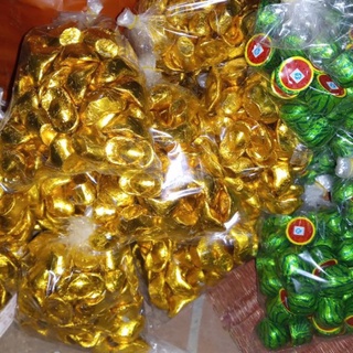 100 Gr Kẹo TRANG TRÍ SoCoLa Đồng Tiền Thỏi Vàng (100Gr)