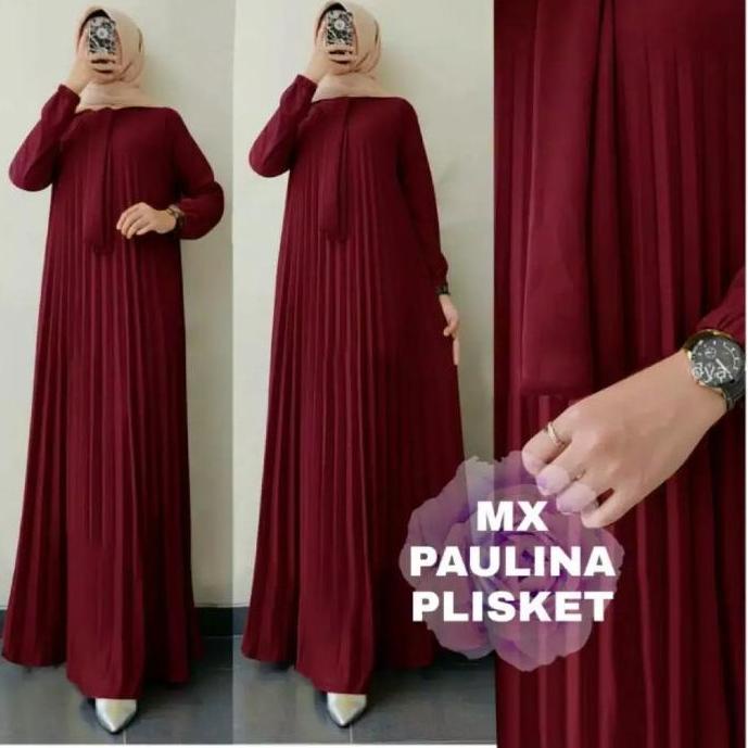 Giảm Giá Mới Nhất Gamis Plisket Dây Ruy Băng / Dây Ruy Băng Dài Tay Plisket Giá Rẻ Nhất