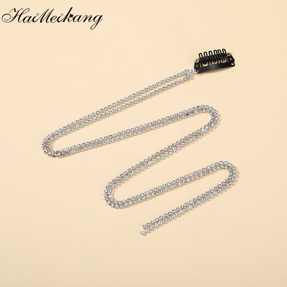 Haimeikang Thời trang Rhinestone Tua Tóc Kẹp Phụ kiện Tóc Nữ