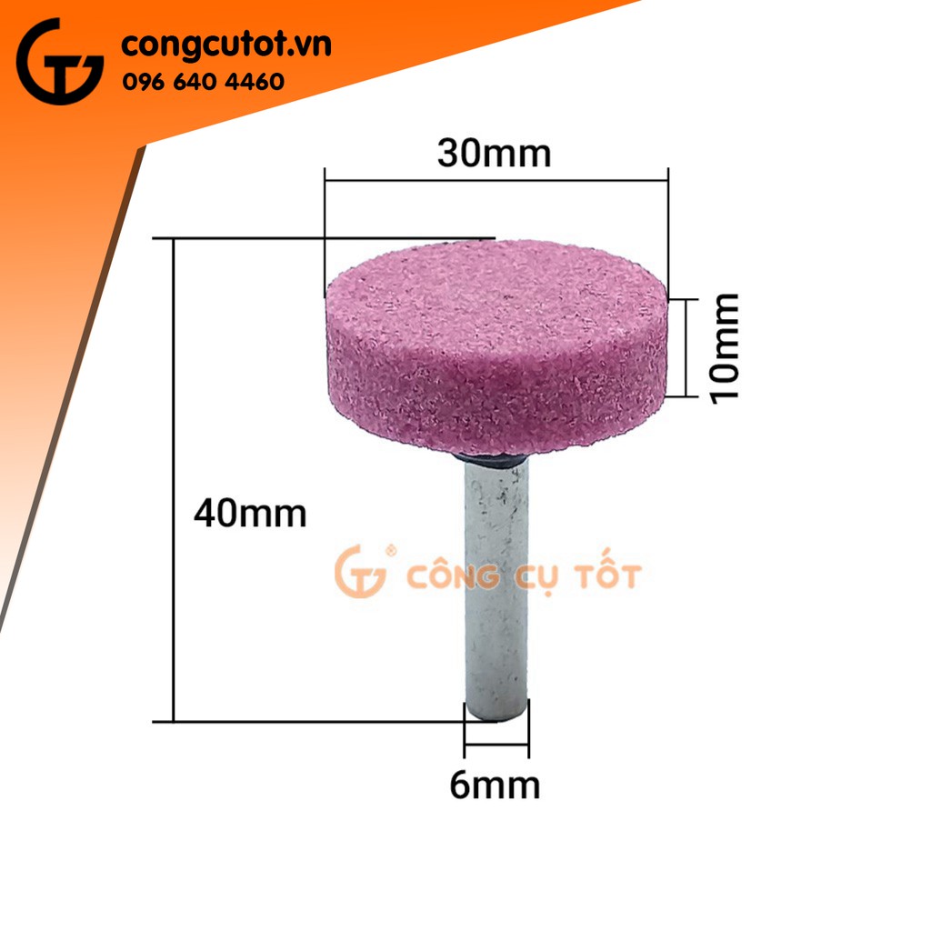 Bộ 5 Mũi đá mài Corundum hồng trục cốt 6 ly cơ bản