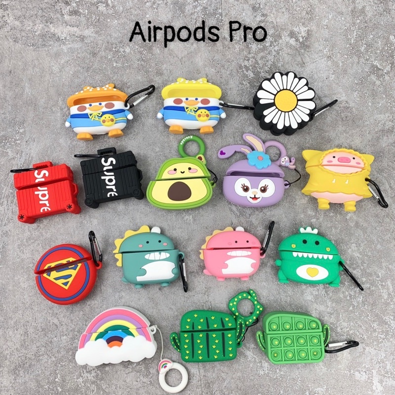 Vỏ bao Airpods 1/ 2/ Pro chất liệu Silicon chống va đập mạnh khi rơi hình dễ thương đáng yêu - CITYCASE