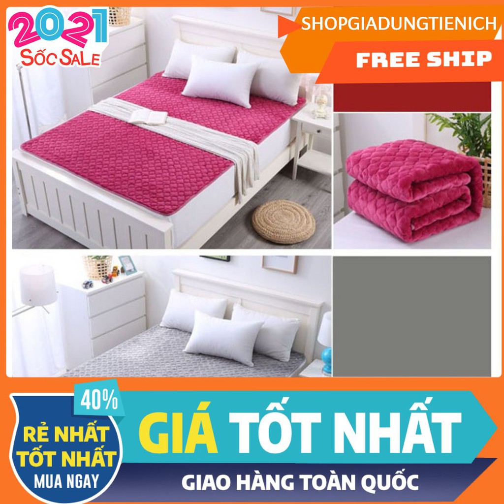 Thảm nỉ nhung trải giường 3 lớp 1m5x2m màu ngẫu nhiên