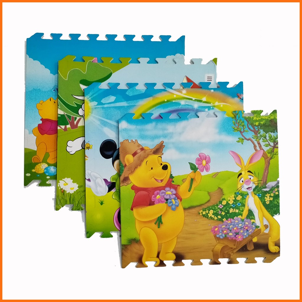 Thảm chơi cho bé hình Hoạt Hình Disney (bộ 4 tấm)- Kích thước mỗi tấm 60x60x1cm- Hàng Việt Nam- Mẹ Tròn Store