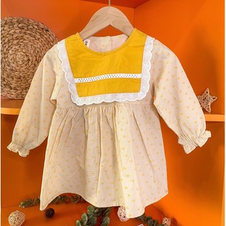 Váy đầm bé gái kiểu Hàn thiết kế vintage chất liệu 𝒄𝒐𝒕𝒕𝒐𝒏 𝒄𝒂𝒐 𝒄𝒂̂́𝒑 mềm mại siêu xinh