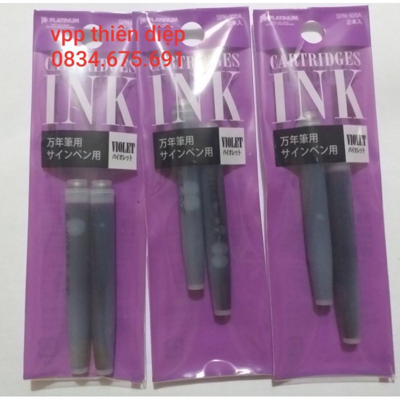 Túi 2 ống mực bút máy nhật Preppy