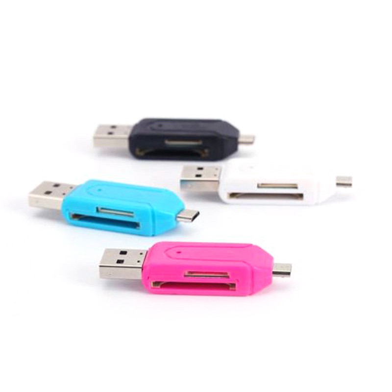 Đầu đọc thẻ nhớ SD/TF dạng micro USB 2.0 OTG 2 trong 1 cho Android