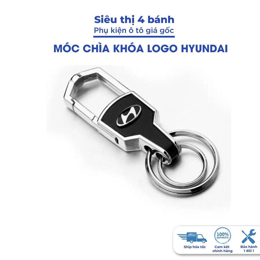 Móc khóa da cao cấp logo hãng Hyundai i10 accent elantra tucson santafe