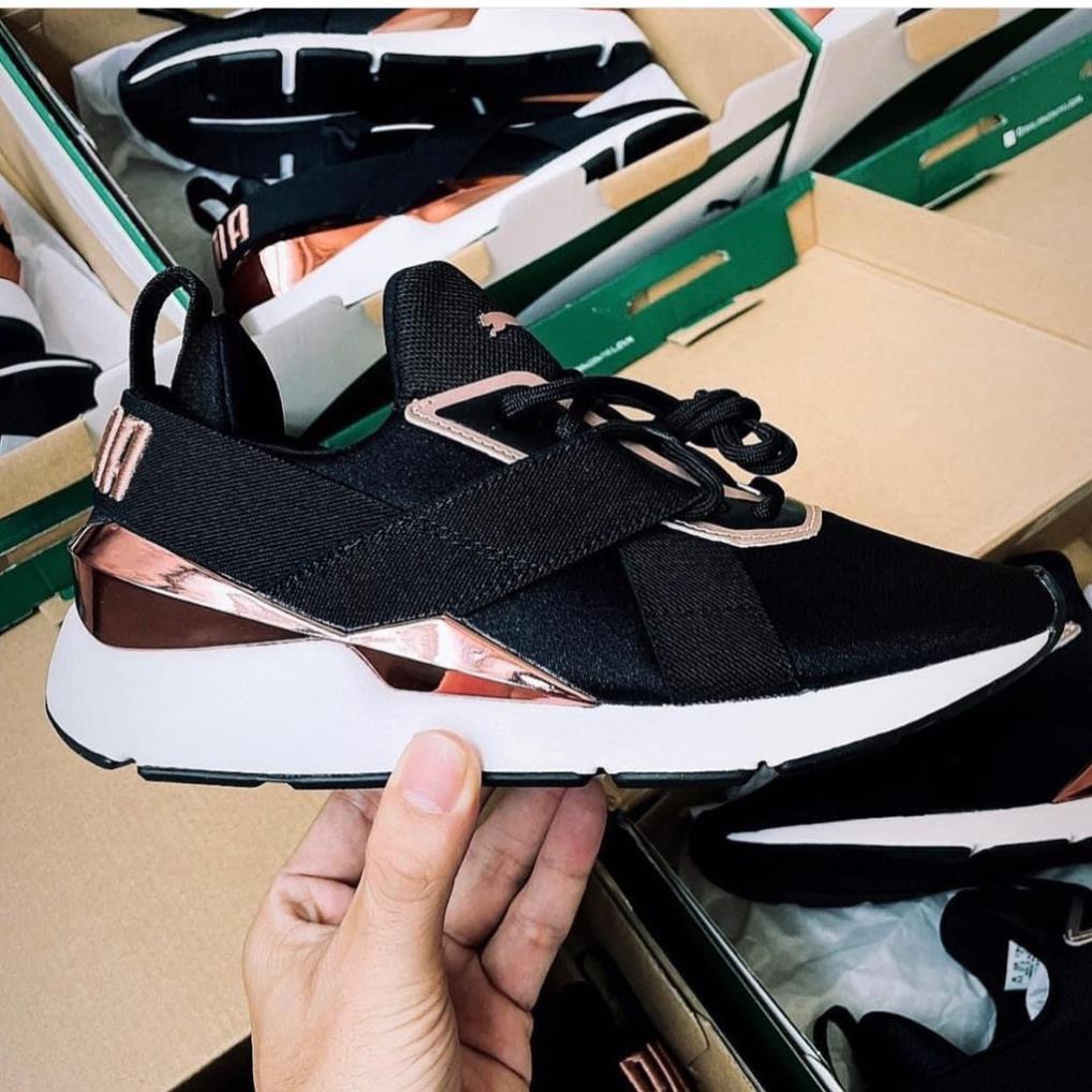 Giày Thể Thao Nữ Puma Muse X-3 Metallic Black Rose Gold - 37513101 - Hàng Chính Hãng