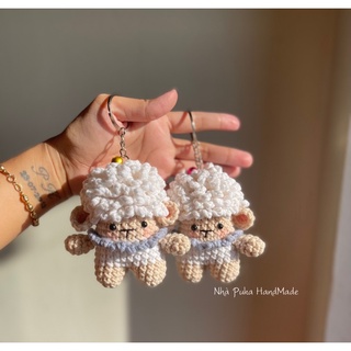 Móc khóa con cừu bằng len handmade